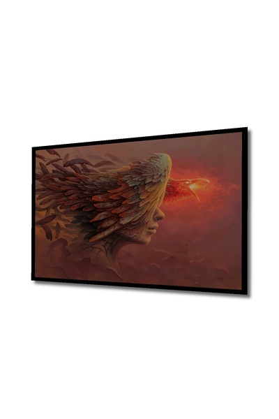 Teona Ahşap Dekoratif Yatay Anka Kuşu Modern Sanat Duvar Tablo Ahşap Dikdörtgen Tablo