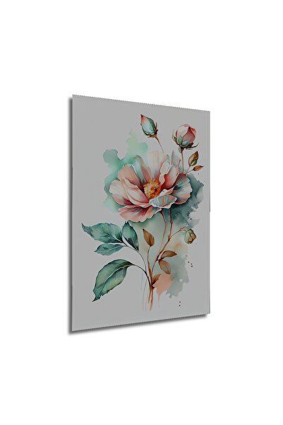 Teona Ahşap Dekoratif Dikey Çiçekler Sanat Duvar Tablo Ahşap Dikdörtgen Tablo