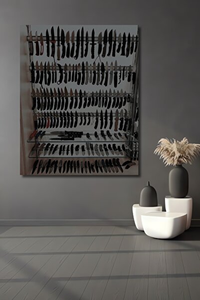 Teona Ahşap Dekoratif Dikey Bıçaklar Duvar Tablo Ahşap Dikdörtgen Tablo