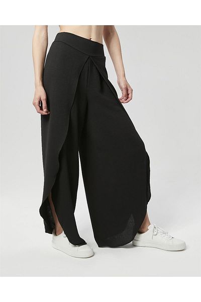 Nuseel New Season Black Linen Pareo Trousers