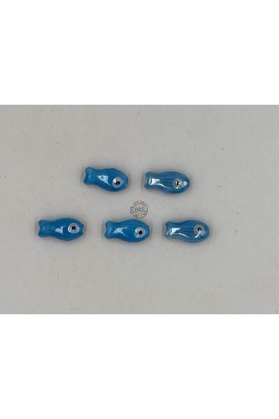 Ebruli Boncuk 19,89 mm Blue Fish 5 bucăți plat din ceramică pentru realizarea de bijuterii, brățări, colier, accesorii, mărgele