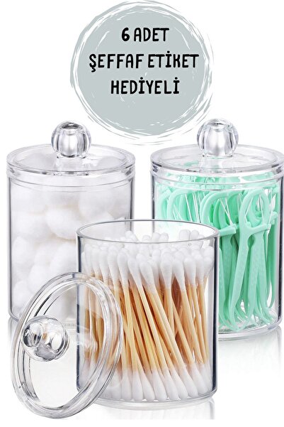 Böğürtlen Home 3lü Kristal Banyo Düzenleyicisi Kulak Pamuğu Diş Ipi Pamukluk ...