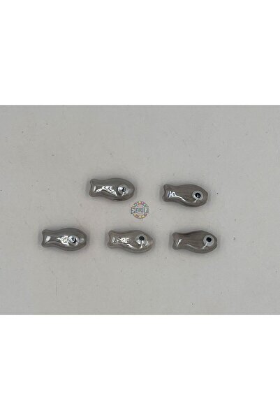 Ebruli Boncuk 19.89 ملم سمكة رمادية 5 قطع من السيراميك المسطح لصنع المجوهرات ...