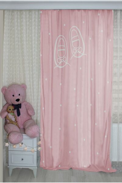 HOMESSA Baby Shower Çift Kanatlı Çocuk Odası Fon Perde