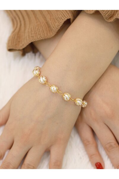 Zeynepli gold & jewelry 14 Ayar Altın Doğal Taşlı Mardin İşi Bileklik