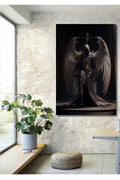 Teona Ahşap Dekoratif Dikey Şövalye Melek Duvar Tablo Ahşap Dikdörtgen Tablo