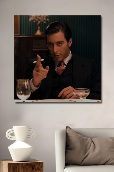 Teona Ahşap Dekoratif Dikey Tony Montana Duvar Tablo Ahşap Dikdörtgen Tablo