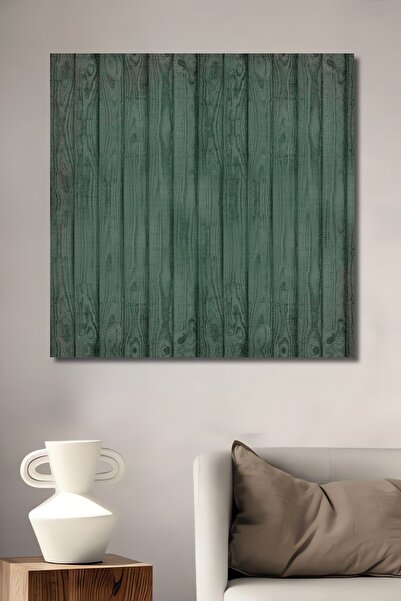 Teona Ahşap Dekoratif Dikey Modern Tasarım Yeşil Çitler Duvar Tablo Ahşap Dik...