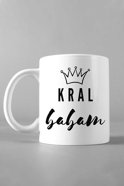 Hediyexpres White Mug with King and Daddy King Crown Design for Father's Day