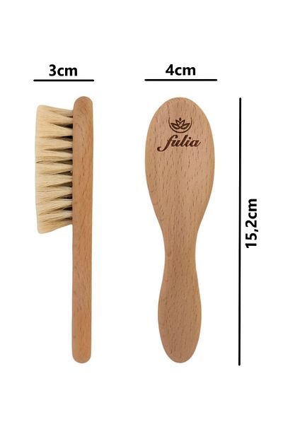 Fulia 100% Natural Goat Hair Soft Baby Hair Brush - Midi Size
