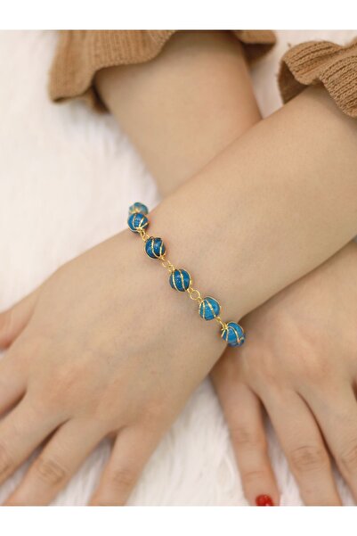Zeynepli gold & jewelry 14 Ayar Altın Doğal Taşlı Mardin İşi Bileklik
