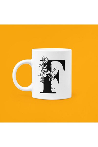 UUR STORE Letter F Printed Mug