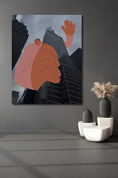 Teona Ahşap Dekoratif Dikey Dev İnsan Modern Sanat Duvar Tablo Ahşap Dikdörtg...