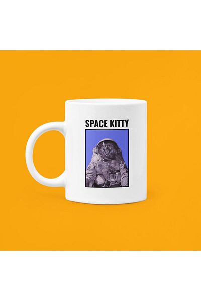 UUR STORE Space Kitty Printed Mug