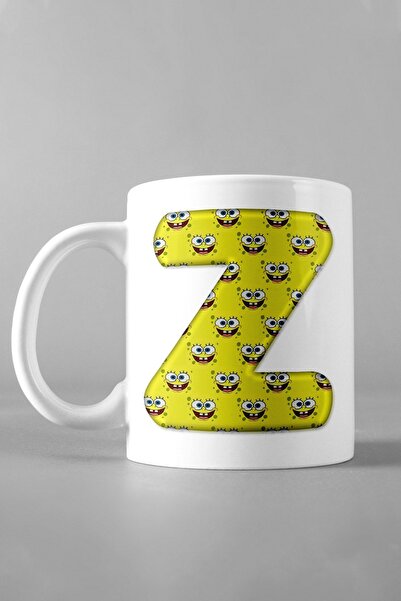 Hediyexpres كوب شوربة شاي وقهوة مطبوع عليه حرف Z من سبونج بوب، كوب شوربة شاي ...
