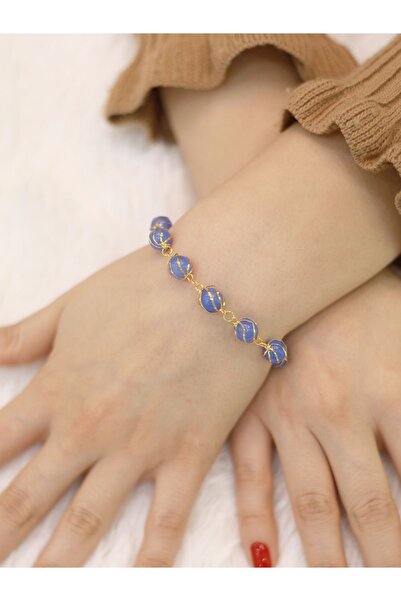 Zeynepli gold & jewelry 14 Ayar Altın Doğal Taşlı Mardin İşi Bileklik