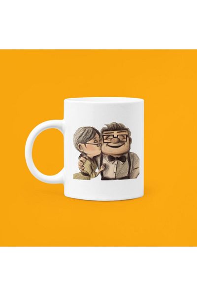 UUR STORE Look Up Cartoon Animation Printed Ceramic Mug 330ml
