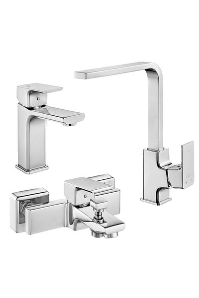 Eca Tiera Set of 3 (Sink Faucet, Bathroom Faucet, Kitchen Sink Faucet)