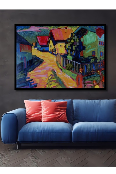 Teona Ahşap Dekoratif Yatay Modern Sanat Köy Duvar Tablo Ahşap Dikdörtgen Tablo