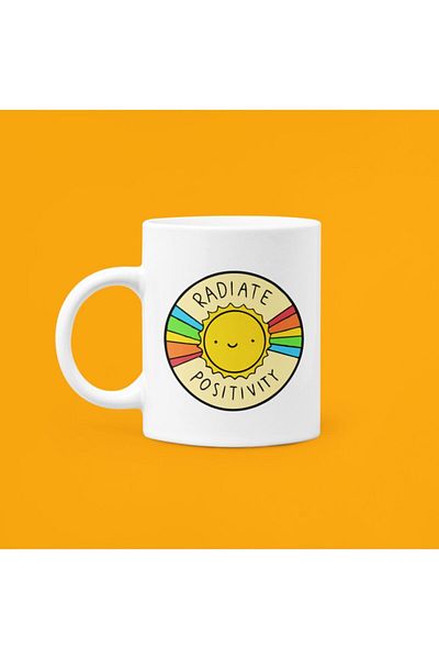 UUR STORE Radiate Positivity Mood Printed Porcelain Mug 330ml