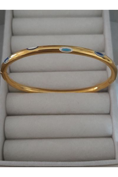 blackdıamondaksesuar Steel Cuff Bracelet with Eye Figure