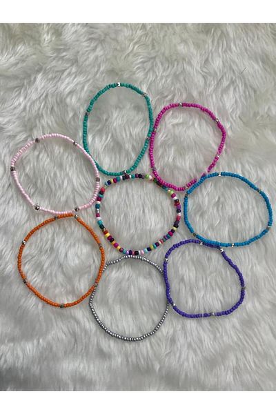 Beykan Anklet 8 Pcs Rainbow Set No:3