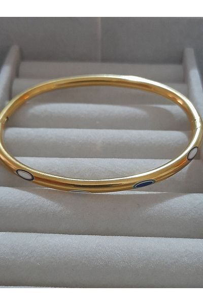 blackdıamondaksesuar Steel Cuff Bracelet with Eye Figure