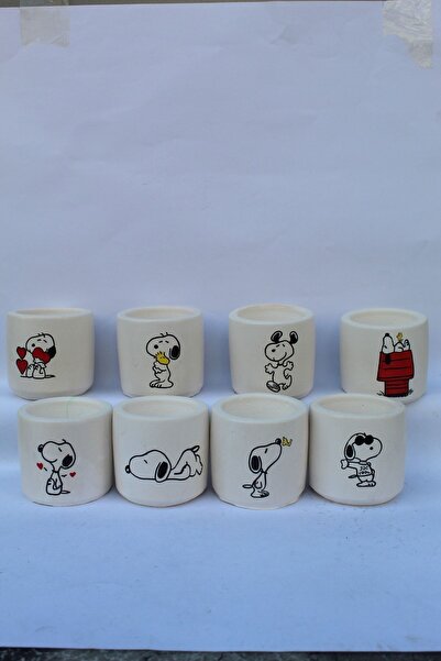 Dekozayn Home 8li Snoopy Macerası Desenli Saksı Seti By Nur Hanım