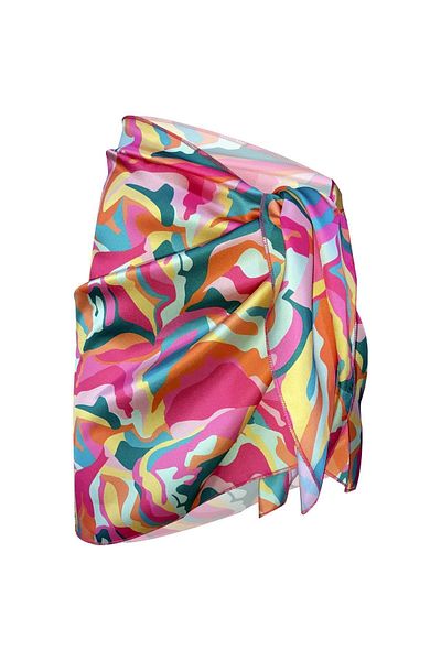 Bolder Transparenter Pareo aus Satin in Sakura-Farbton (147 x 55)