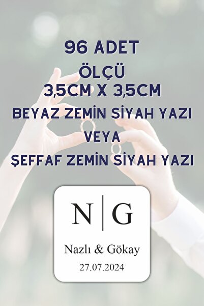 Netsan Etiket 96 Adet 3,5cm Kuşe Kağıt Veya Şeffaf Sticker Nişan Etiketi Söz ...