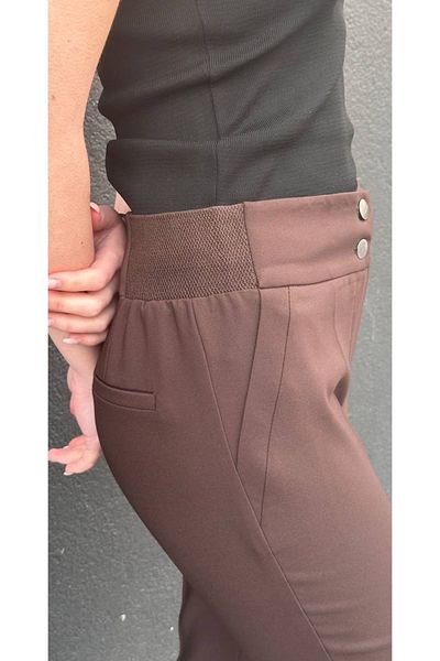 Journey WIDE WIDE RUBBER DETAILED PANTS BROWN