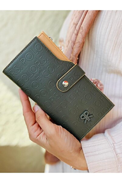 Çanta Trend Жіночий вертикальний гаманець з тисненням, місткістю 20 карток, на кнопці та блискавці