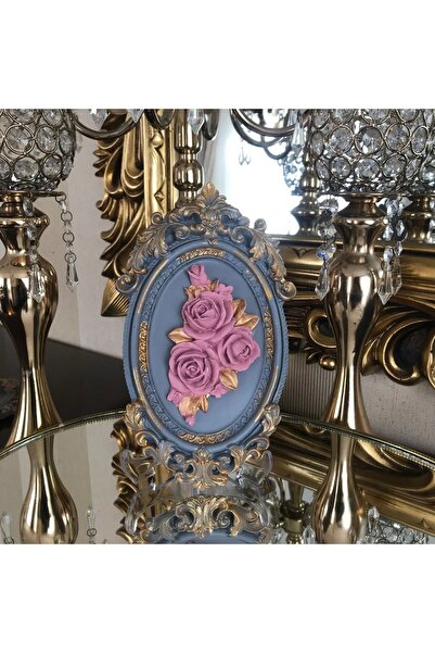 busraconcept Ornament de perete pentru masă cu flori înrămate într-o ramă