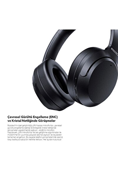 ROSSTECH Sounparty Rs-600 ANC Mikrofonlu Bluetooth 5.3 Kulaküstü Kulaklık- ANC-ENC 20 Saat Kullanım