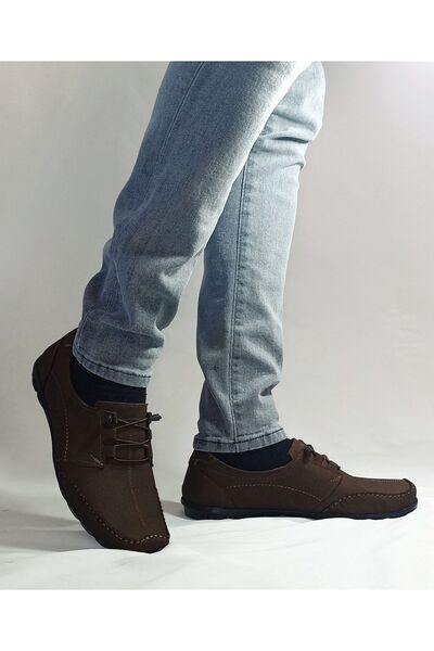 MODESA BY KAVCAR Genuine Leather Brown Nubuck Casual Men's Leather Loafer Shoes