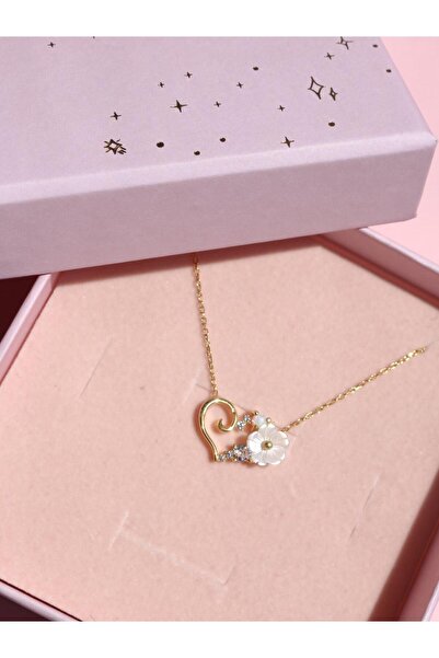 Reorah Collection Blossom Heart 925 Gümüş Kolye-altın Kaplama