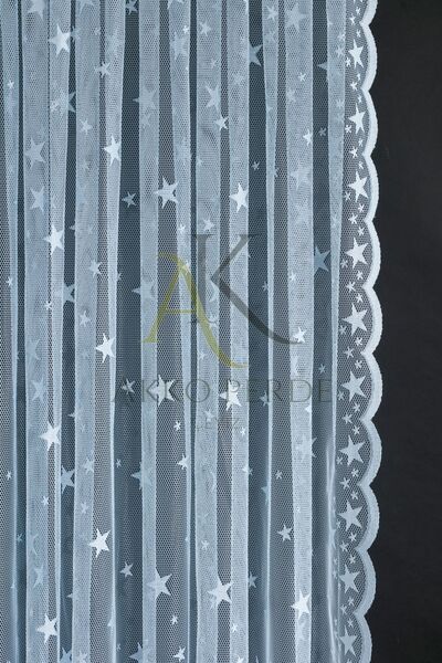 Karesi Cortina de fundal pliată 1x3 cu model Blue Star - o singură aripă