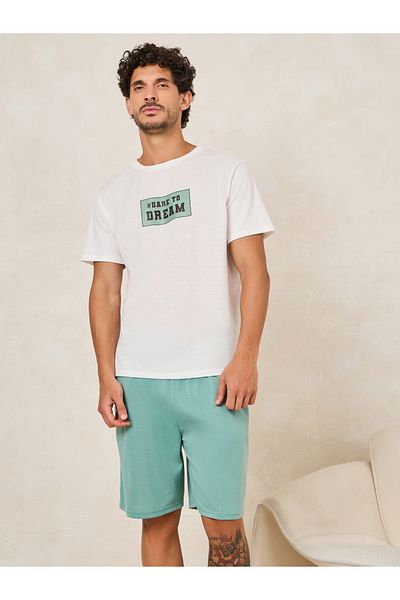 Styli Dare To Dream Slogan Print T-Shirt & Shorts Set