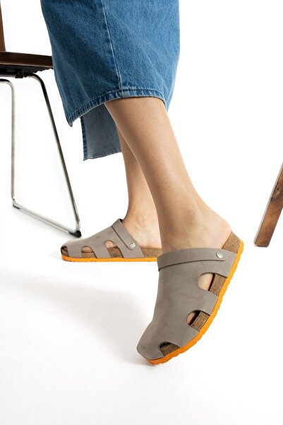 Uniqueqoop Dublin Cork Sole Calf Leather Anatomical Slippers