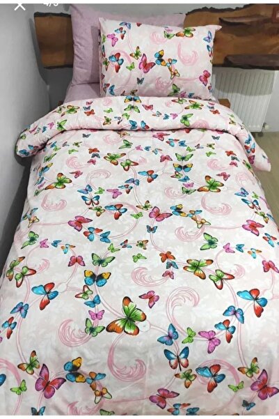 Mert Collection Çarşı Bračni ružičasti leptir Navlaka za jorgan 2 komada Jast...