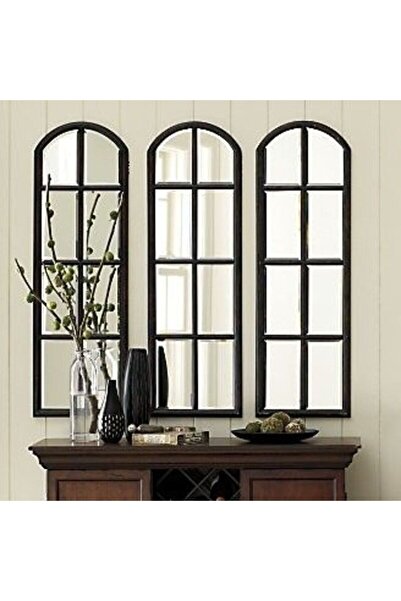 Yalova Design Pleksi Aynalı Siyah Mdf 3lü Duvar Penceresi 80x25 Cm.satıcının ...