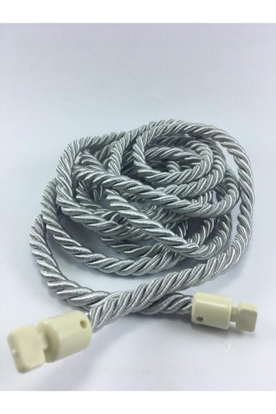 Halis Ticaret Açık Gri Halat Kordon Fon Perde Kornişe Kruvaze Bağlama Aparatı