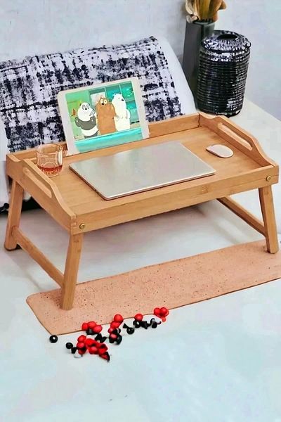 Mallame Luxury Ergonomic Design 100% Bamboo Folding Leg Bed Enjoyment Tray Large Size Portable Breakfast