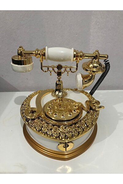 NOSTALJİM Dekoratif Plastik Telefon Müzik Kutusu Ahizeli, Çekmeceli