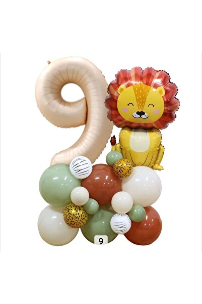 DÜVENCİ TİCARET Set de baloane Regele Pădurilor cu figurină de leu