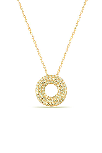 Sahira Jewelry O Harfi Zirkon Taşlı 14 K Altın Kaplama Kadın Kolye