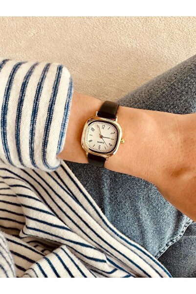 Classy Bella Model Siyah Kordon Özel Tasarım Kadın Kol Saati