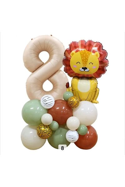DÜVENCİ TİCARET Lion Figured King of the Jungle Balloon Set