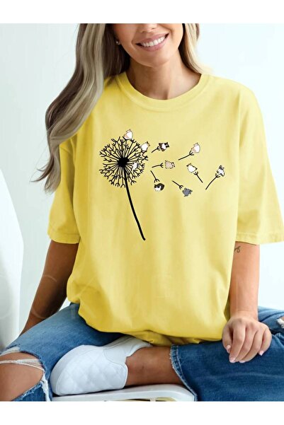 GALASHOP مقاس كبير - تي شيرت مطبوع عليه قطة ديزي ولطيفة