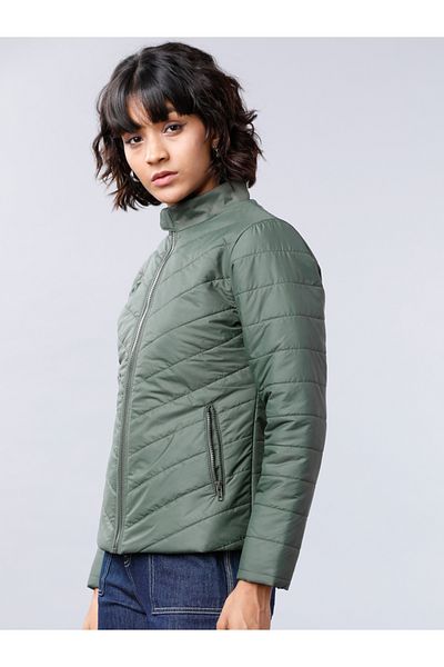 Tokyo Talkies By Styli Solid High Neck Padded Jacket